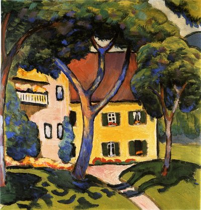 Dům v Tegernsee, 1910. od August Macke