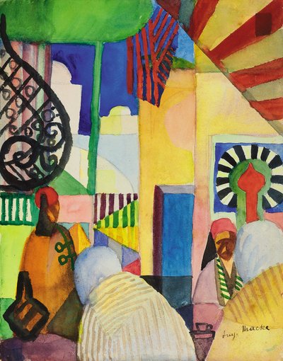 V bazaru, 1914 od August Macke