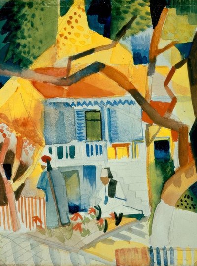Vnitřní nádvoří venkovského domu v St. Germain od August Macke