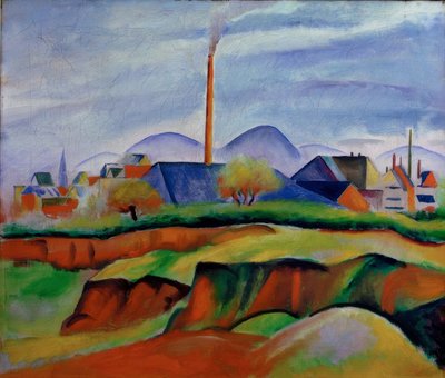 Krajina s továrnou od August Macke