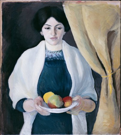 Portrét s jablky (Portrét umělcovy ženy) od August Macke