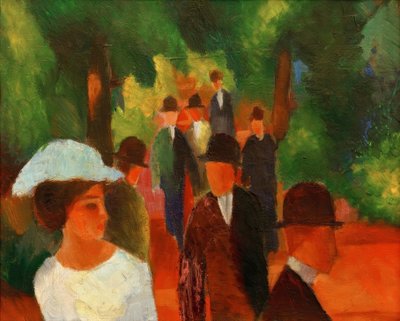 Promenáda (s bílou dívkou v poloviční délce) od August Macke