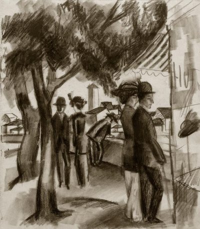 Chodci pod stromy od August Macke
