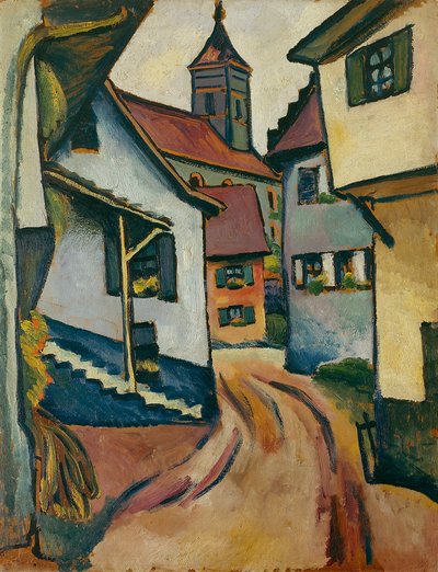 Ulice s kostelem v Kandernu od August Macke