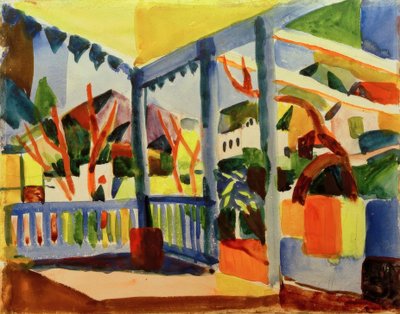 Terasa venkovského domu v St. Germain od August Macke