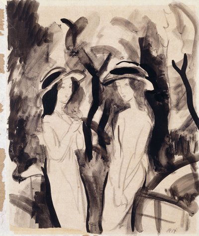 Dvě dívky; Dvě dívky, 1914 od August Macke