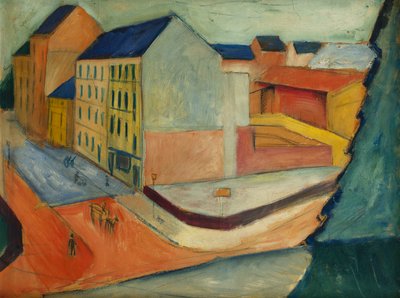 Naše ulice s jezdeckým areálem, Bonn, 1913 od August Macke