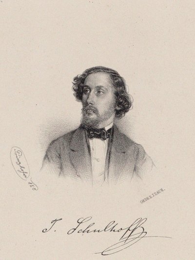Portrét pianisty a skladatele Julia Schulhoffa 1825-1898, 1850. od August Prinzhofer