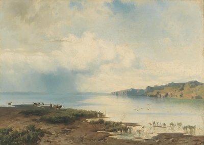Německy: Koně na pobřeží od August Schaeffer von Wienwald