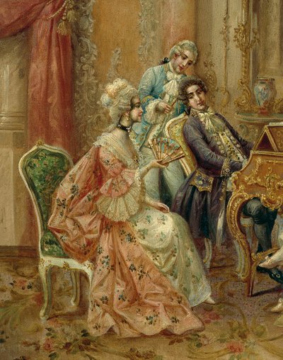 U klavíru, Štěpán Sedláček (1868-1936), olej na plátně, Detail od August Stephan Sedlacek