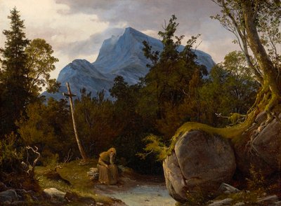 mnich v horách od August Wilhelm Ahlborn