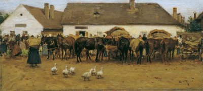 Markt v Szolnoku od August von Pettenkofen