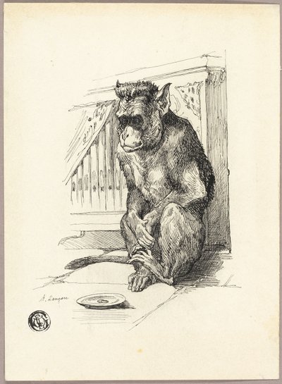 Žebrající opice od Auguste Andre Lancon