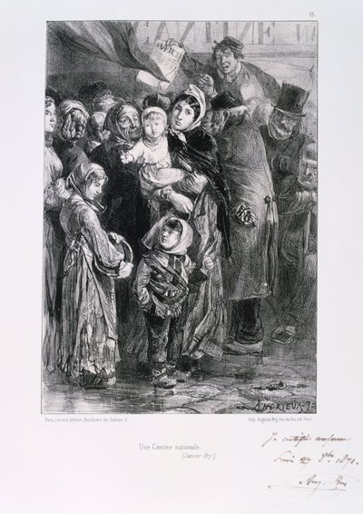 Cantine Nationale, obležení Paříže, francouzsko-pruská válka, leden 1871 od Auguste Bry