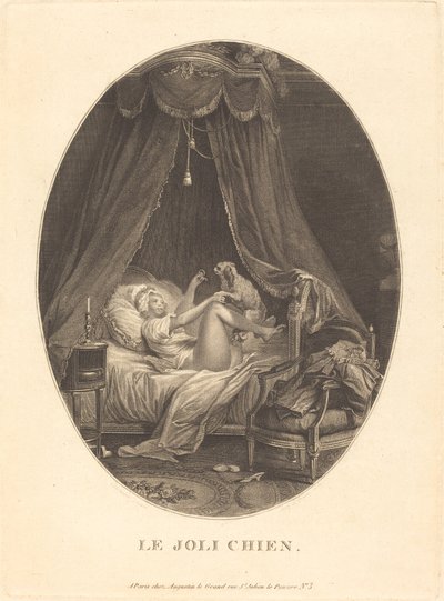 Krásný pes od Auguste Claude Simon Legrand after Nicolas Lavreince