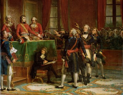 Instalace Státní rady v Lucemburském paláci, 25... (olej na plátně) od Auguste Couder