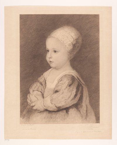 Portrét neznámého dítěte od Auguste Danse (signed by artist)