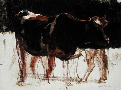 Studie skotu (olej na plátně) od Auguste Francois Bonheur