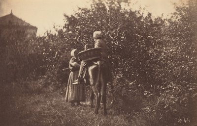 Dvě ženy s oslem, konec 70. let 19. století (foto) od Auguste Giraudon