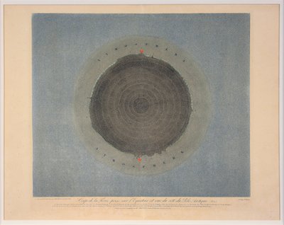 Záběr Země pořízený na rovníku a viděný ze strany arktického pólu č. 7, hospoda. 1839. od Auguste Henri Dufour