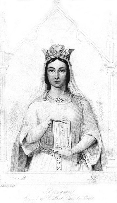 Berengaria z Navarry c1164-1230, královna choť krále Richarda I. 1157-1199, 1844 od Auguste Hervieu