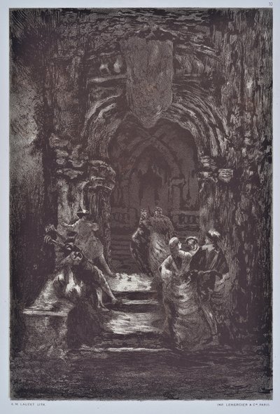 Schodiště (nákres) od Auguste Lauzet