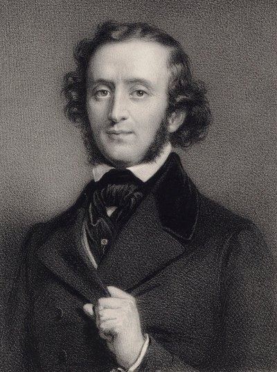 Portrét pianisty a skladatele Felixe Mendelssohna Bartholdyho 1809-1847. od Auguste Lemoine