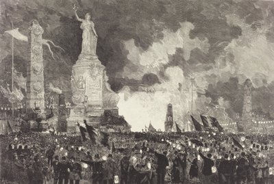 14. července. Osvětlení Place de la République, 1883. od Auguste Lepere