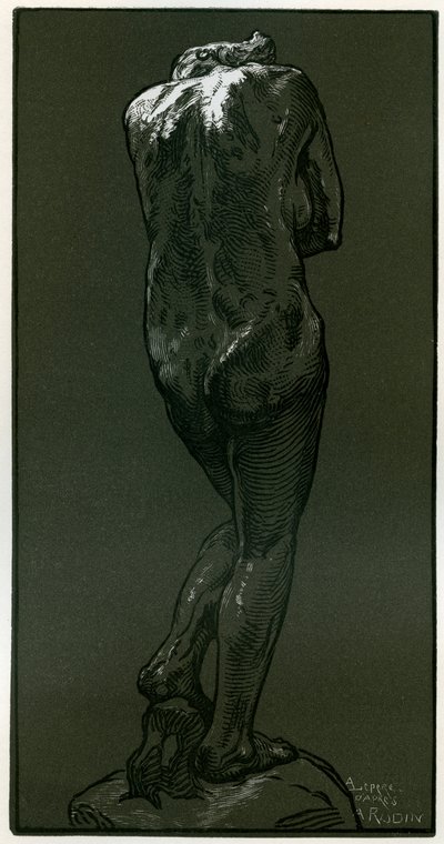 Dřevoryt podle sochy od Rodina, 1898. od Auguste Louis Lepère