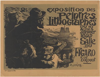 Plakát k druhé výstavě Peintres Lithographes 2. expozice des peintres litografes (název na předmětu) od Auguste Lepere