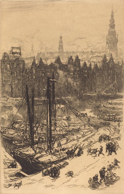 Amsterdam Pohled z hotelu Victoria Amsterdamvue de Victoria Hotel, 1901. od Auguste Lepere
