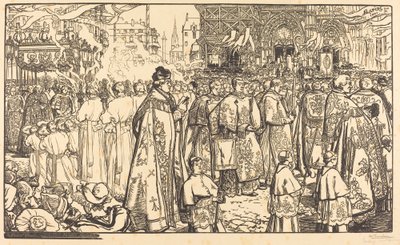 Procesí Božího těla v Nantes od Auguste Lepere
