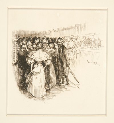 Dav u okénka lístků (?) od Auguste Lepere