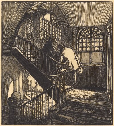 Schodiště domu, kde byl Chateau Rouge, vydáno 1901. od Auguste Lepere