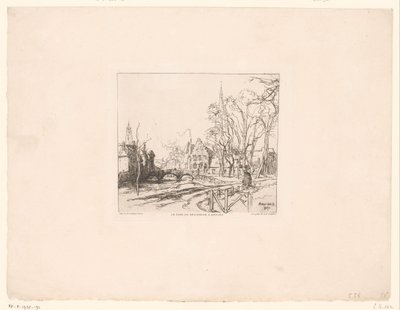 Pohled na most v Beguinage v Bruggách Le pont du Beguinage à Bruges (název na objektu) od Auguste Lepere