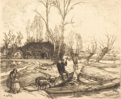 V potopené bažině - The Shepherd Au marais inonde - Le berger, 1911. od Auguste Lepere
