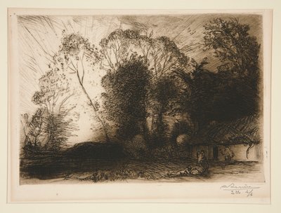 Chata? Rousseau (Vend?e) (chata v Rousseau [Vendee]) od Auguste Lepere