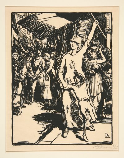 Válka je vyhlášena, z La Guerre de 1914, první série, č. 8 od Auguste Lepere