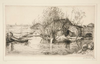 La masure inond?e (Vend?e) (The Flooded Hovel [Vendee]) od Auguste Lepere