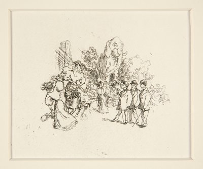Lady Riding Cow, Other Figures, and Elephant od Auguste Lepere