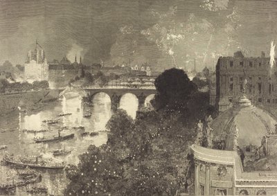 14. července. Osvětlení Seiny z Pont Neuf do Pont au Change, 1882. od Auguste Lepere