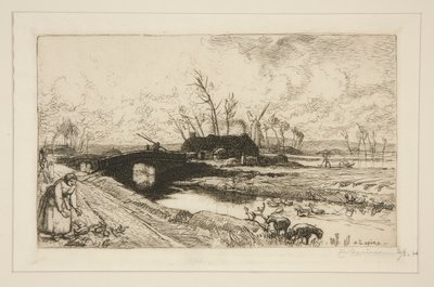 Le petit pont (Vend?e) (Malý most [Vendee]) od Auguste Lepere