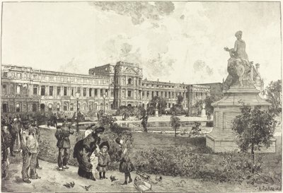 Ruiny paláce Tuileries před jejich demolicí od Auguste Lepere