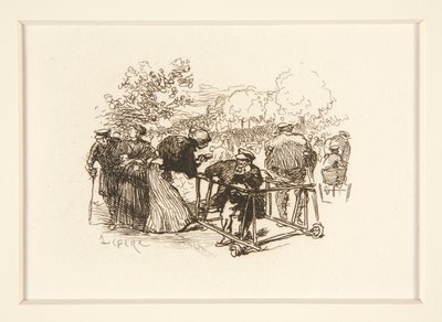 Muž v Walker, s dalšími postavami v parku od Auguste Lepere