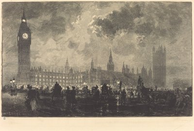 Parlament v 9 hodin večer - Londýn od Auguste Lepere
