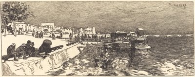 Molo v Bercy (Embarcadere a Bercy) od Auguste Lepere