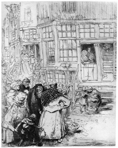 Quartier Juif a Amsterdam, c1870-1910 1924 od Auguste Louis Lepère