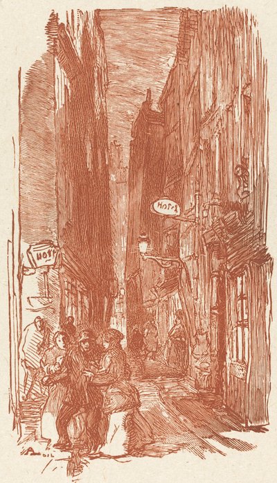 Rue Saint-Severin, publikoval 1901. od Auguste Lepere