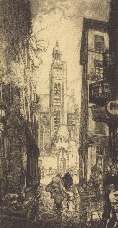 Rue de la Montagne-Sainte-Genevieve, Paříž, 1906. od Auguste Lepere