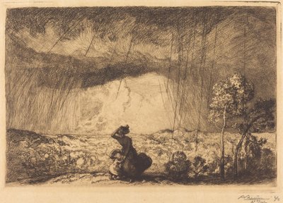 Bouře na Duně, Vendee od Auguste Lepere